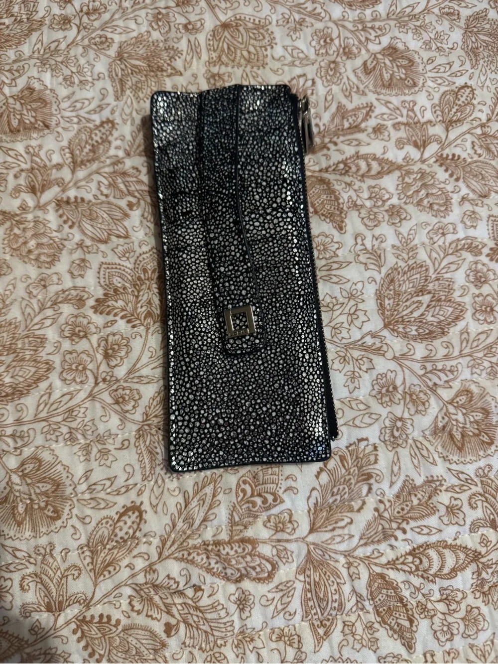 Black Speckled Wristlet Clutch - Women's Bag